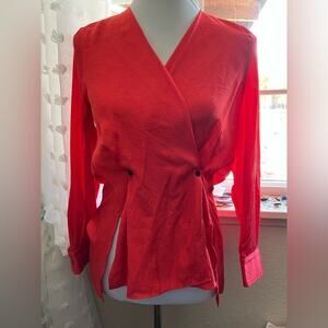 Rag & Bone Debbie red long sleeve top